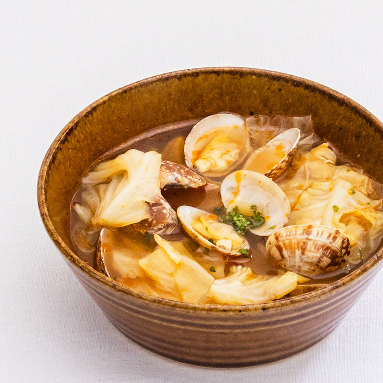 美品◎ ワイルドストロベリー スープチューリン 黒壺 キャベツとアサリのトマトスープ | 坂元のくろず 公式オンラインショップ