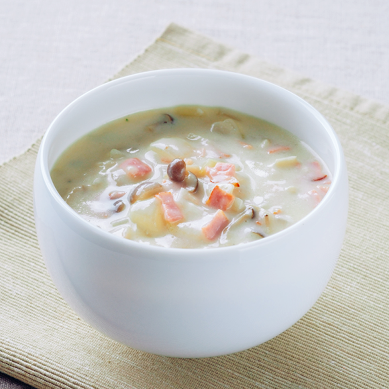 ベーコンときのこのクリームスープ