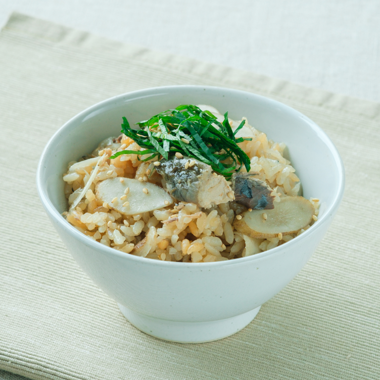 サバとごぼうの炊き込みご飯
